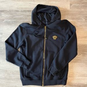 VERSACE MEDUSA ZIP UP HOODIE NAVY BLUE UNISEX sz Large